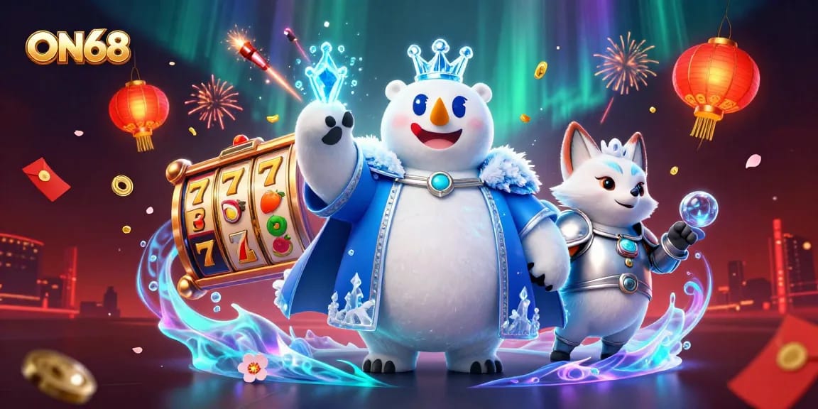 Experience the excitement of gaming with ON68's captivating slot scene featuring dynamic elements and rich visuals.