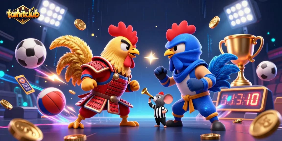 Engage with thrilling gameplay at taihitclub with dynamic rooster duel and vibrant casino elements.