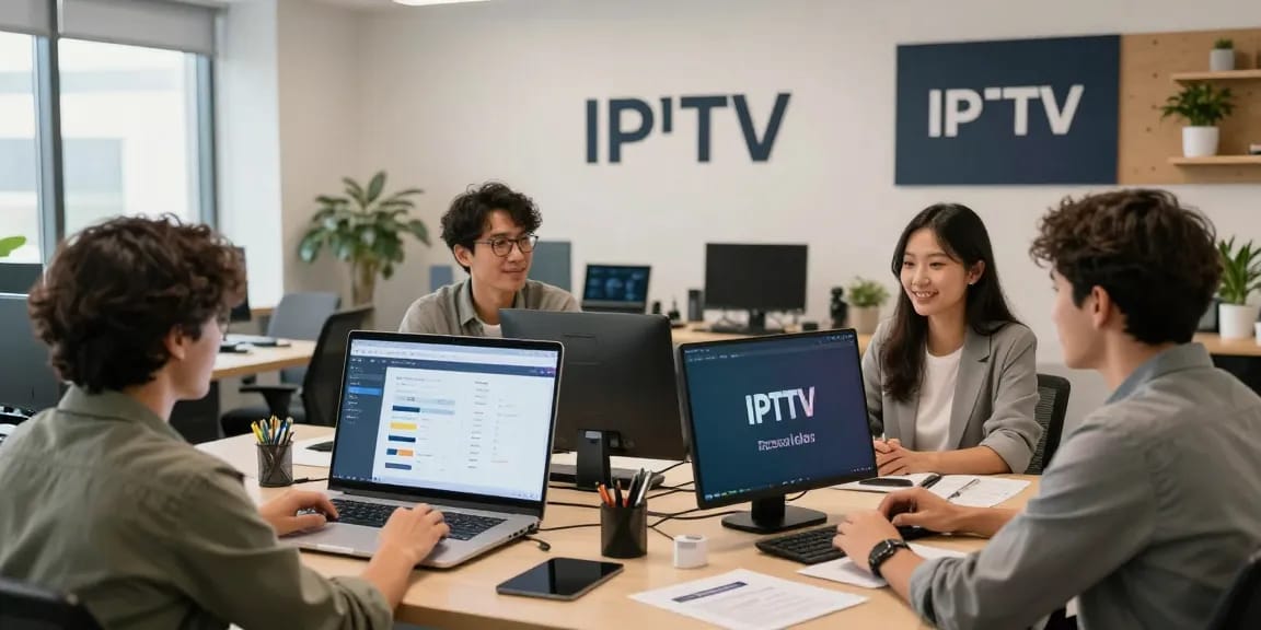 Trusted IPTV reseller providing local services in a modern office, community-focused and professional.