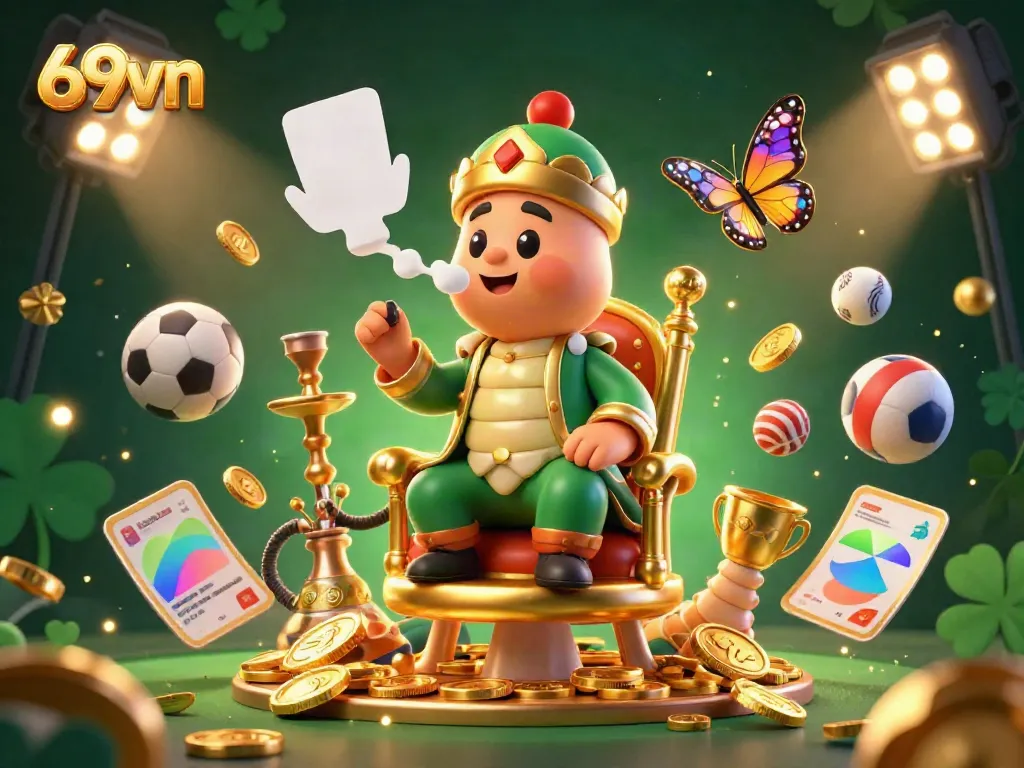 Experience thrilling gambling with the vibrant 69vn-themed illustration featuring a caterpillar hookah-master.