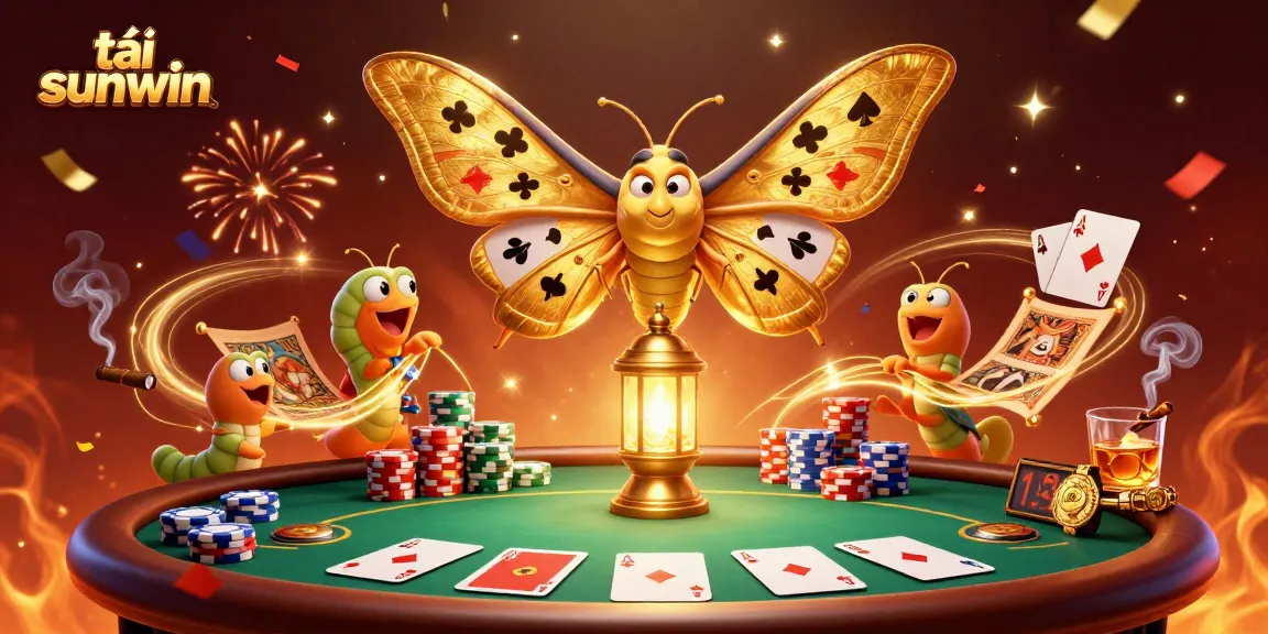 Experience exciting gameplay with tải sunwin, featuring vibrant casino scenes and dynamic poker elements.