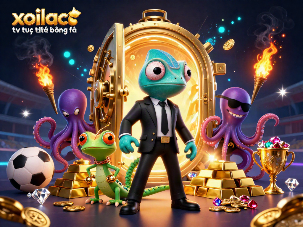Experience immersive betting visuals with xoilac tv trực tiếp bóng đá illustration showcasing vibrant casino elements.