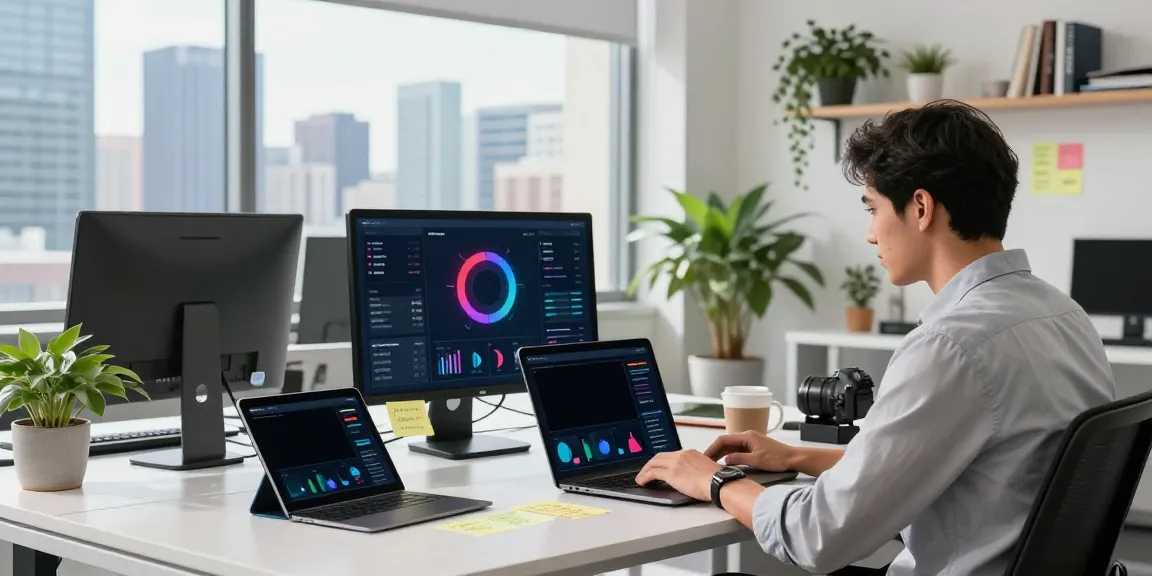 Digital marketer utilizing instant indexing tools in a modern workspace, showcasing productivity and innovation.