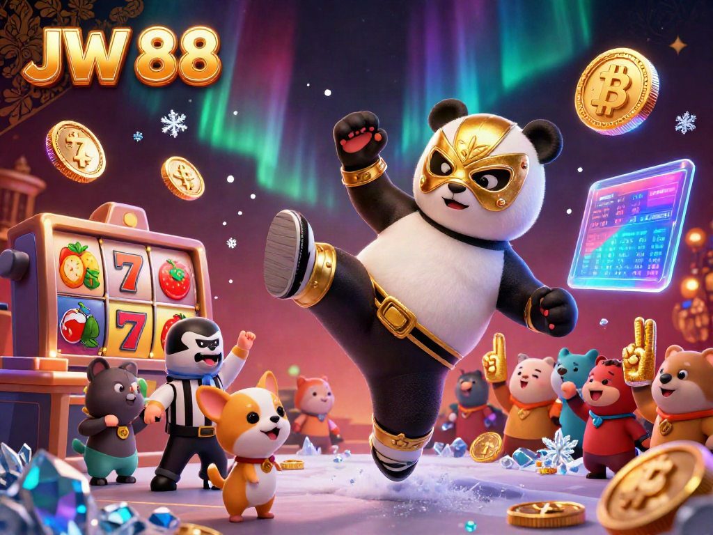 Experience thrilling action with gaming elements featuring JW 88 in an electrifying 3D casino scene.