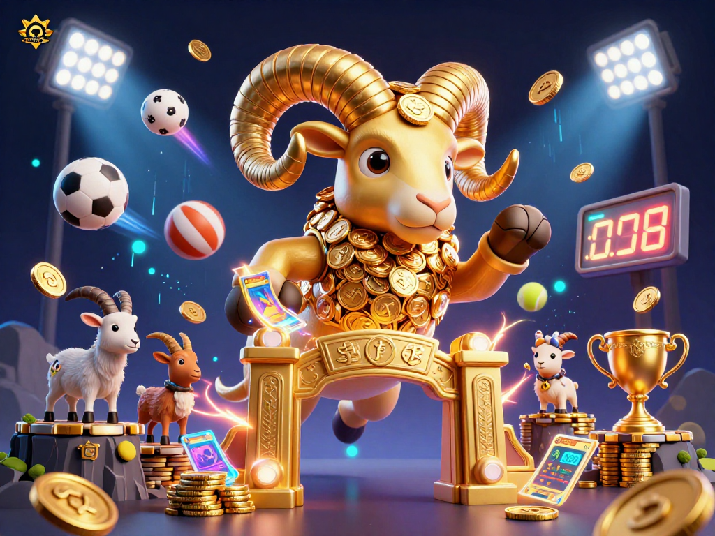 Engage with sumclub featuring a golden ram charging through casino elements amidst vibrant backdrop.