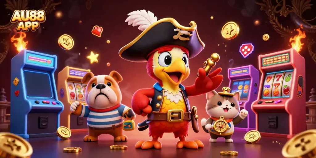 Experience thrilling gameplay in the AU88 APP with colorful casino elements and engaging characters.