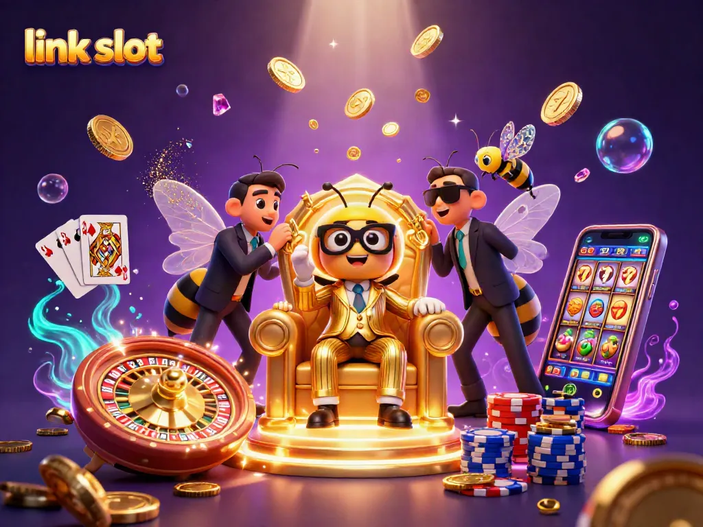 Experience thrilling gameplay with link slot featuring a cartoon mob boss and vibrant casino elements.