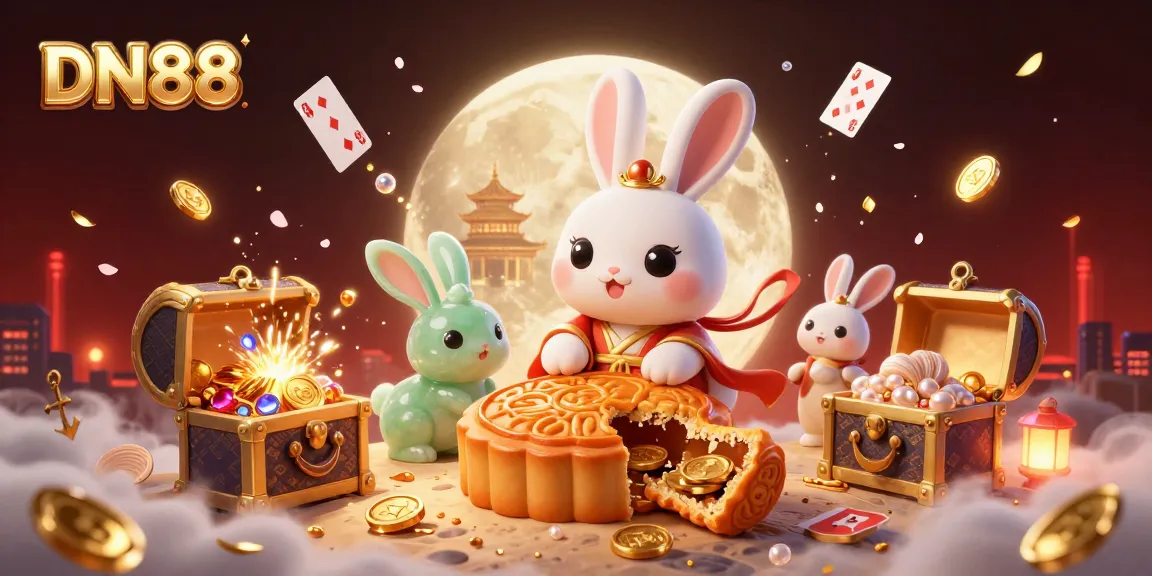 Engage with DN88’s vibrant casino scene, showcasing dynamic characters and gold coins amidst exciting gaming elements.