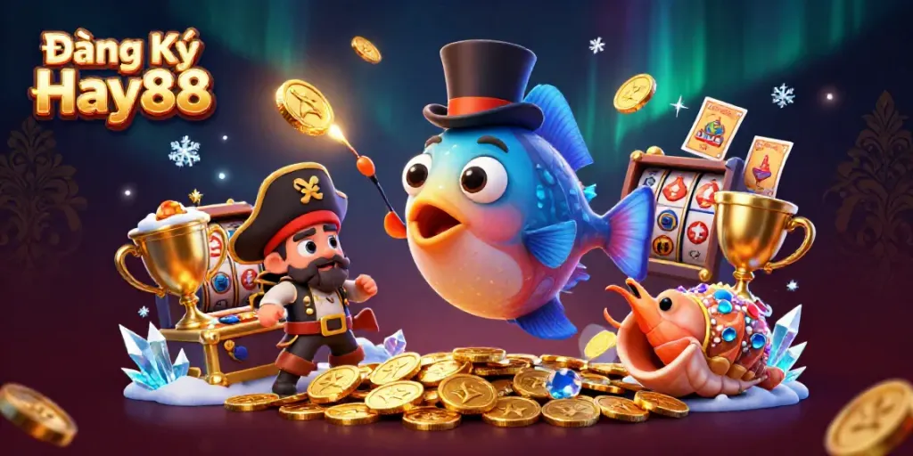 Engage in thrilling gameplay with Đăng Ký Hay88's stunning 3D casino scene featuring vibrant characters and dynamic elements.