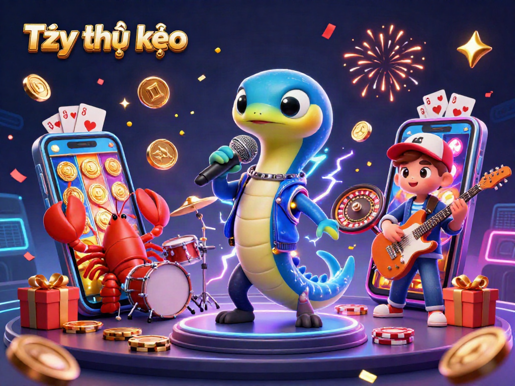 Engage with Tỷ lệ kèo as the electric eel DJs in a vibrant underwater casino scene filled with dynamic gambling elements.