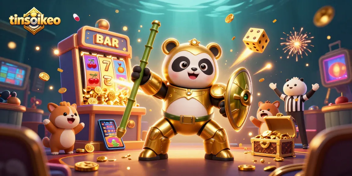 Engage in thrilling gameplay at tinsoikeo as the panda battles in a dynamic casino environment.