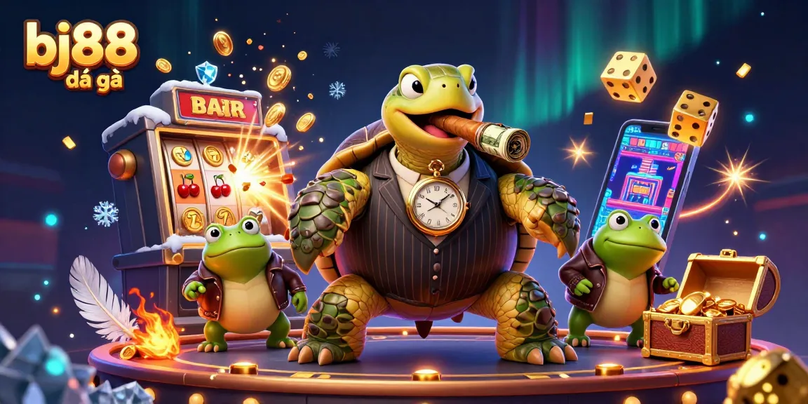 Engage in thrilling bj88 đá gà, witnessing vibrant characters and dynamic casino elements.