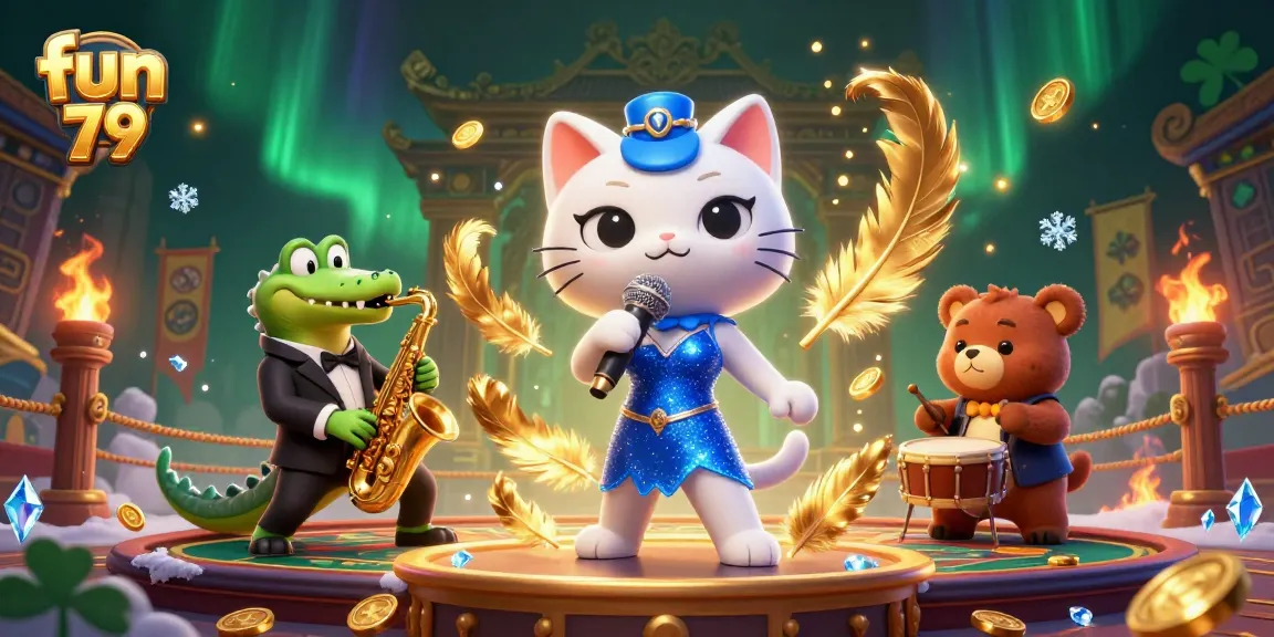 Experience thrilling gameplay at fun 79 with a vibrant casino scene featuring characters and action elements