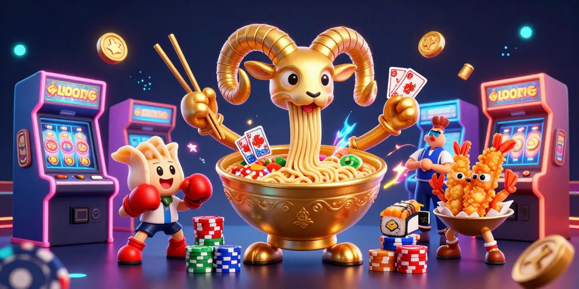 Alo8 engages players with vibrant gaming action including a ramen bowl dealer and slot reels
