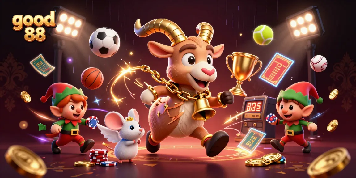 Engage in thrilling bets with good 88 at a vibrant casino featuring festive elements and playful characters.