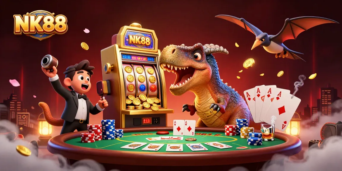 Watch NK88's pachycephalosaurus hit a slot machine for a jackpot, while an ankylosaur and pteranodon engage!