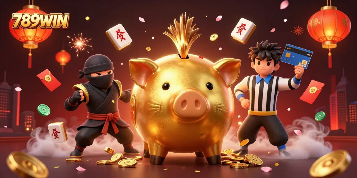 Experience the thrill of gambling at 789WIN with dynamic characters and colorful elements in a lively casino scene.
