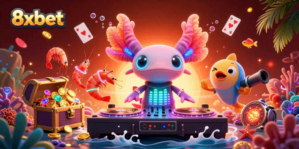 Engage with 8xbet by spinning vibrant slots amidst colorful sea creatures and treasure.
