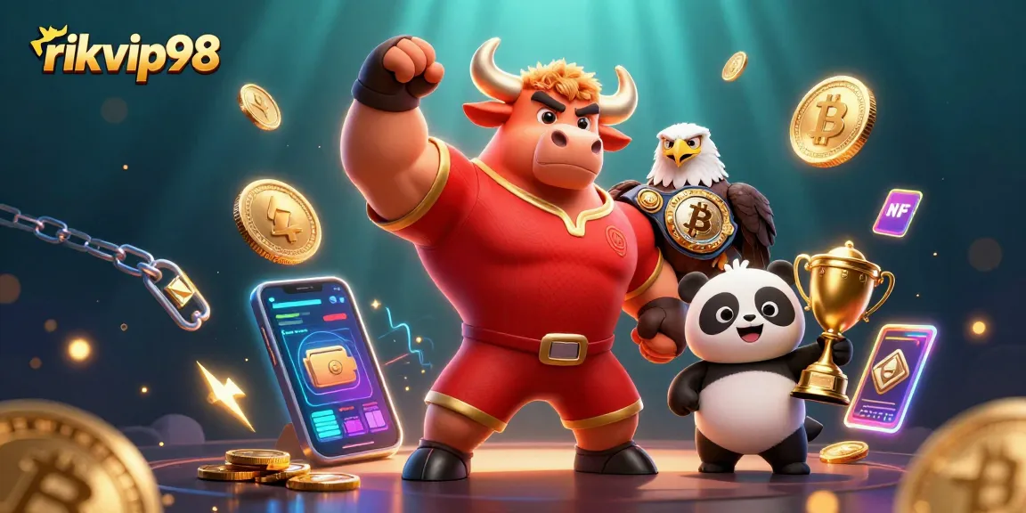 Celebrate wins at rikvip98 with animated casino mascots and vibrant digital elements.