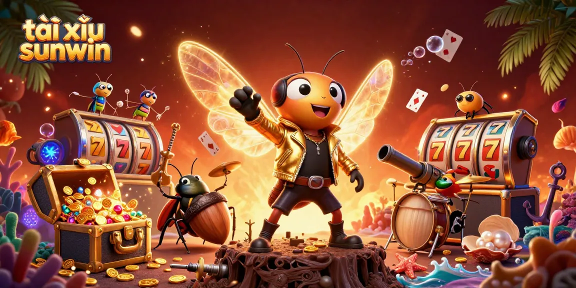 Experience the excitement of tài xỉu sunwin with vibrant gaming elements in this dynamic casino scene.