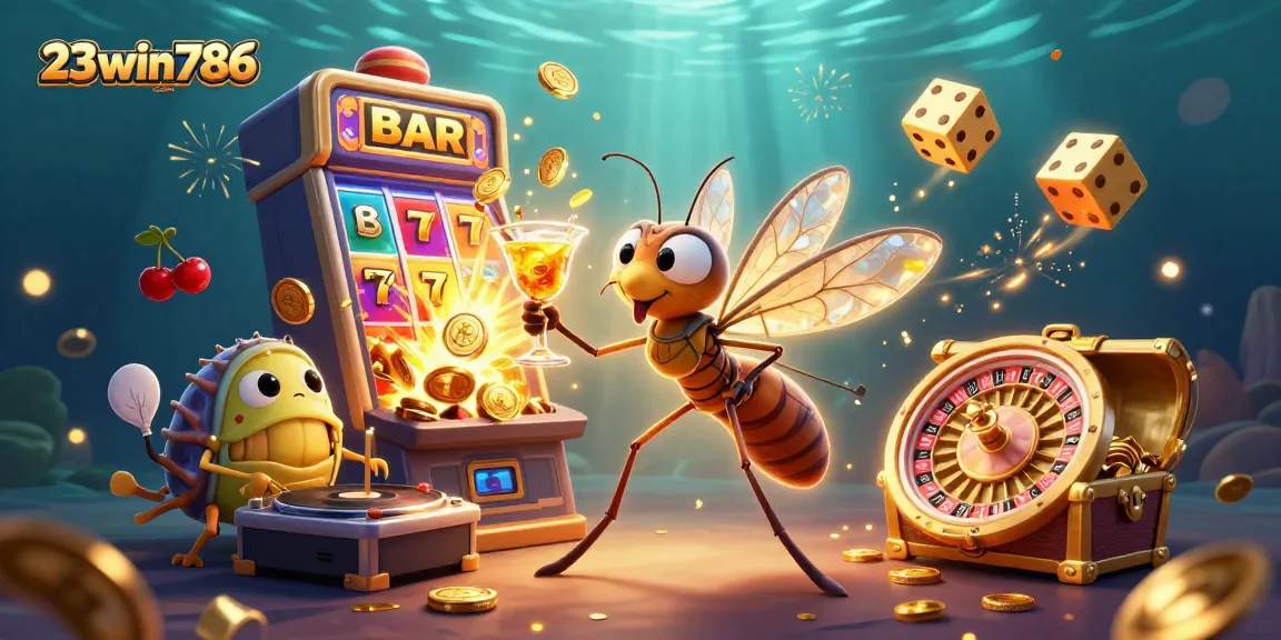 Engage with 23win786, witnessing thrilling casino vibes as a frozen mosquito brings life to games.