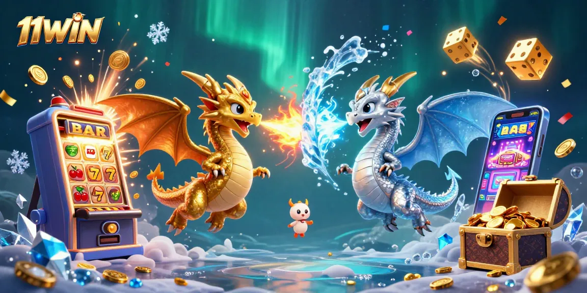 Join the excitement at 11WIN with fiery dragon battles amidst casino treasures.
