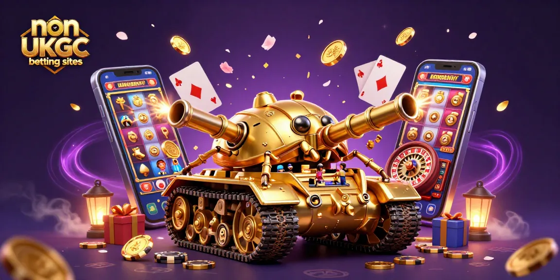 Experience thrilling gameplay at non UKGC betting sites with our festive and vibrant 3D casino scene.