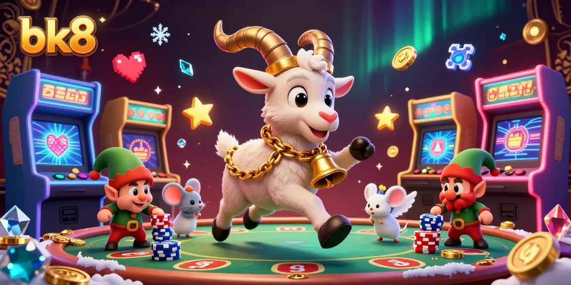 Engage with bk8's thrilling casino adventure, where cartoon characters and arcade games blend into an exciting scene.