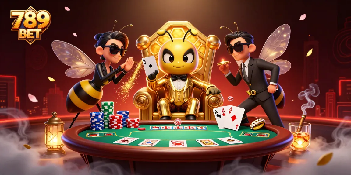Engage with 789 BET's vibrant gaming world as a mob boss in a casino throne room.