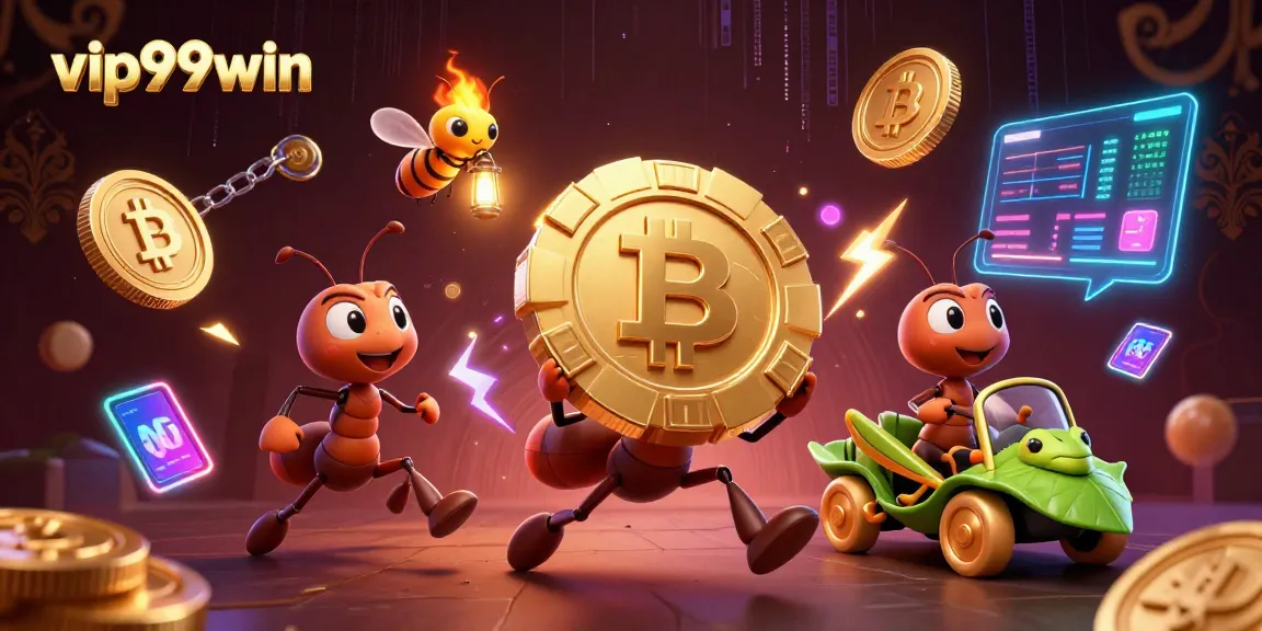 Engage with vip99win's exciting golden poker heist adventure amidst vibrant casino elements.